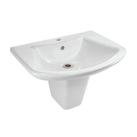 Wall Hung Basin with Half Pedestal Lyric LYS-WHT-38801 + LYS-WHT-38305